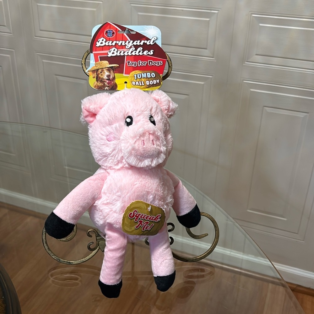 Bow Wow dog toy Round pig   11”.